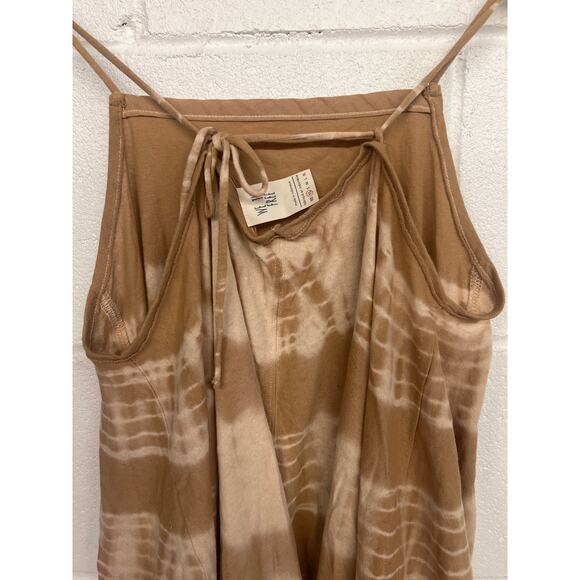 New We the Free Sz XS Free People Seashell Brown Tie-Dye Tunic printed tan dress - Picture 5 of 7